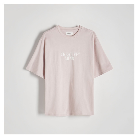 Reserved - Oversized tričko s plastickým potiskem - Růžová