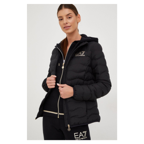 Bunda EA7 Emporio Armani dámská, černá barva, přechodná