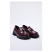 Trendyol Burgundy Buckled Thick Sole Women's Loafer