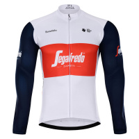 BONAVELO Cyklistický dres s dlouhým rukávem zimní - TREK 2021 WINTER - bílá/červená/modrá