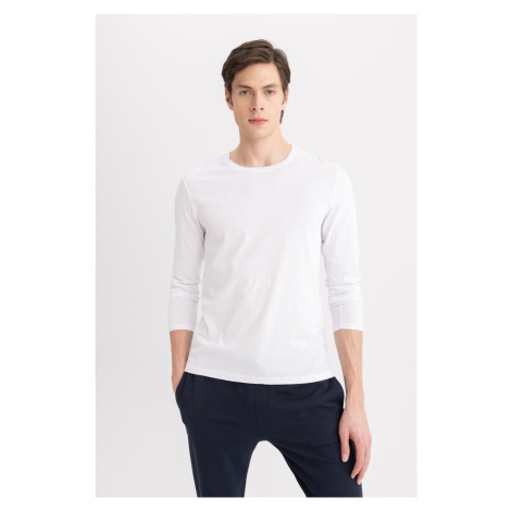 DEFACTO Slim Fit Crew Neck Basic Long Sleeve Pajama Top