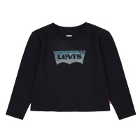 Dětské tričko s dlouhým rukávem Levi's černá barva