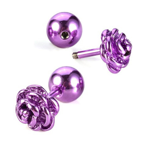 Fake plug - rozvinutá růže - Barva piercing: Zlatá Šperky eshop