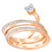 Swarovski Netradiční bronzový prsten s čirými krystaly Fresh 52177