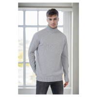 75046 Dewberry Turtleneck Mens Sweater-LIGHT GREY