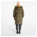 Urban Classics Ladies Oversize Faux Fur Puffer Coat Darkolive/ Beige