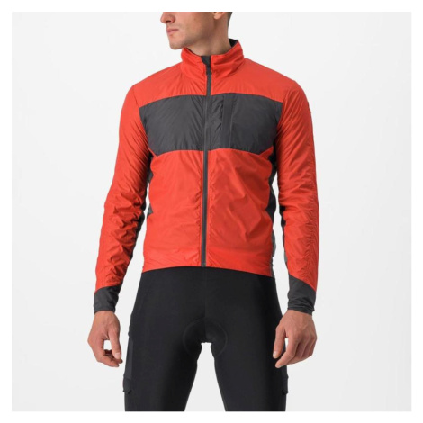 CASTELLI Cyklistická zateplená bunda - UNLIMITED PUFFY - červená/šedá