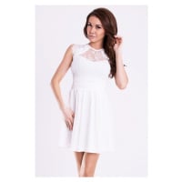 Dámské společenské šaty s rozšířenou sukní EMAMODA bílé - Bílá / - YNS