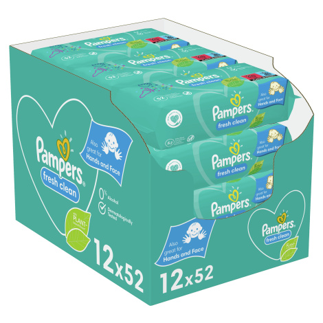 Pampers Fresh Clean Vlhčené ubrousky 12 x 52 ks