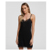 Šaty karl lagerfeld lace slip dress černá