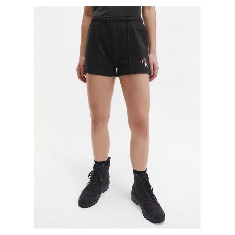 Černé dámské teplákové kraťasy s potiskem Calvin Klein Jeans