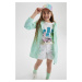 DEFACTO Girl's Waterproof Hooded Raincoat