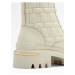Krémové dámské kožené kotníkové boty ALDO Quilt