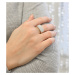 Evolution Group Stříbrný prsten s krystaly Swarovski bílý 75011.1