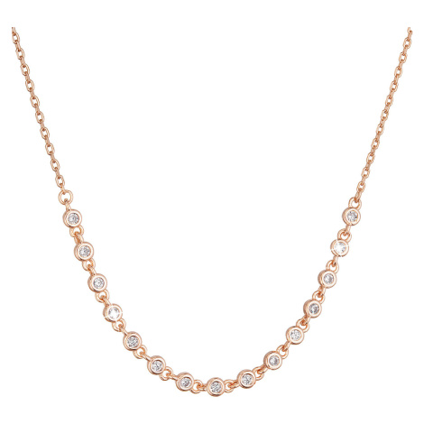 Evolution Group Pozlacený stříbrný ROSE náhrdelník s malými zirkony 12094.1 crystal