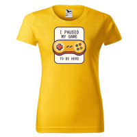 DOBRÝ TRIKO Dámské tričko s potiskem To be here Barva: Žlutá