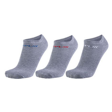 Replay Nízké sportovní ponožky - 3 páry C100628 Grey Melange