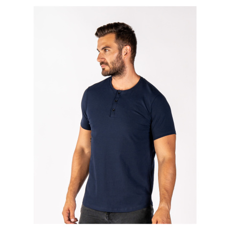 Pánské klasické tričko | knoflíček | Navy | VÝPRODEJ