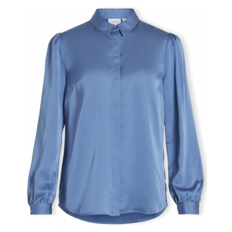 Vila Noos Shirt Ellette Satin - Coronet Blue Modrá
