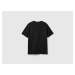 Benetton, Black T-shirt In Slub Cotton