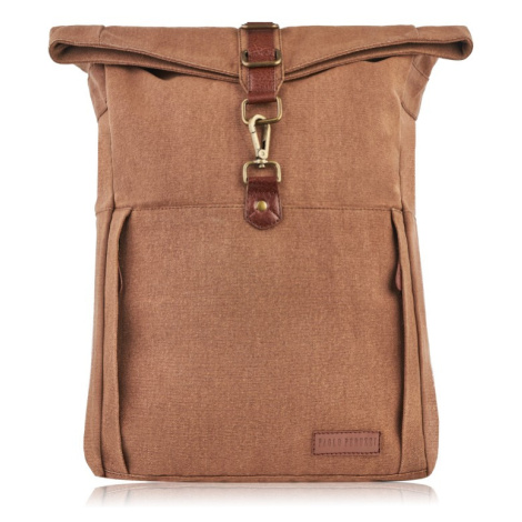 Pánský stylový větší látkový batoh Kabelky od Hraběnky; hnědá