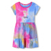 Dívčí šaty - KUGO TM7216, modrá/ růžová/ žlutá Barva: Mix barev