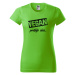 DOBRÝ TRIKO Dámské tričko s potiskem Vegan, protože chci Barva: Světlá khaki