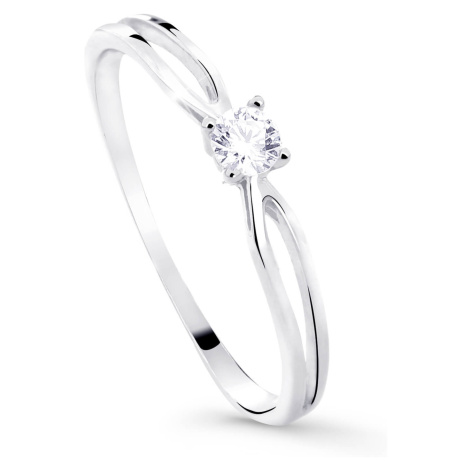 Cutie Diamonds Třpytivý zásnubní prsten z bílého zlata s briliantem DZ8027-00-X-2 Cutie Jewellery