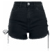 Urban Classics Ladies Highwaist Denim Lace Up Short Dámské kraťasy - Hotpants černá