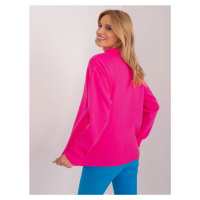 Fluo růžový oversize svetr s ozdobnými knoflíky