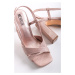 Růžové sandály na hrubém podpatku Agnarr