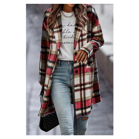 Dámský károvaný kabát – dlouhý, měkký flanel