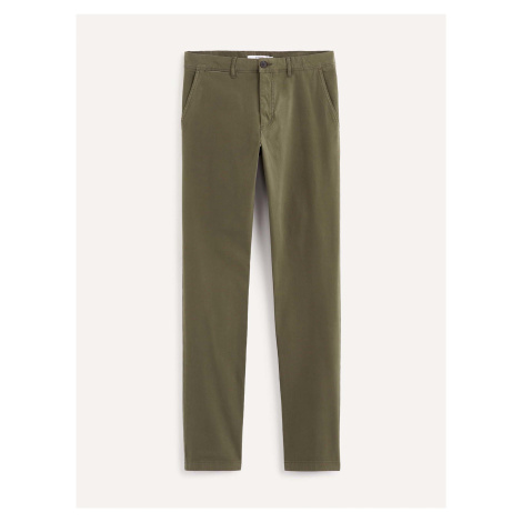 Tmavě zelené pánské kalhoty Celio