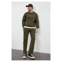 Trendyol Khaki Oversize/Wide Cut Text Printed Tracksuit