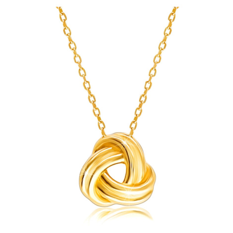 Zlatý náhrdelník 375 - trojitý lesklý pletenec s výřezem uprostřed Šperky eshop
