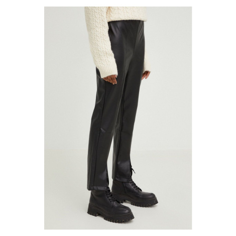 Kalhoty Answear Lab dámské, černá barva, přiléhavé, high waist