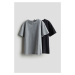 H & M - Tričko z bavlněného žerzeje 2 kusy - černá