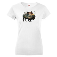 Dámské tričko s potiskem zvířat - Bizon