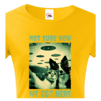 Dámské tričko Kočka a pes - vtipné tričko pro milovníky zvířat