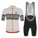 SANTINI Cyklistický krátký dres a krátké kalhoty - TONO PROFILO - oranžová/černá/bílá