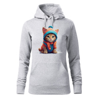 Dámská mikina s potiskem koťátka v oblečku - tričko pro milovníky koček