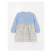 LC Waikiki Crew Neck Long Sleeve Skirt Patterned Baby Girl Knitwear Dress