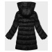 Černá dámská zimní bunda s asymetrickým zipem (B8167-1)