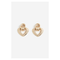 H & M - Srdíčkové náušnice - zlatá