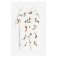 H & M - Pyžamový overal na zip - bílá