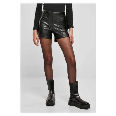 Dámské šortky Urban Classics Synthetic Leather Shorts - černé