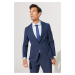 ALTINYILDIZ CLASSICS Men's Navy Blue Extra Slim Fit Slim Fit Mono Collar Patterned Suit