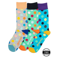 Meatfly ponožky Lexy Triple Pack Grey Dots | Mnohobarevná
