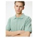 Koton Collared T-Shirt Buttoned Slim Fit Short Sleeve