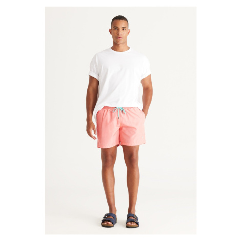AC&Co / Altınyıldız Classics Men's Orange Standard Fit Regular Cut Quick Dry Patterned Swim Shor